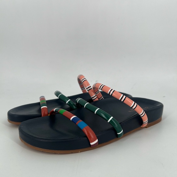 Charlotte Stone Shoes - Charlotte Stone Dolly Multi Color Strappy Leather Sandals In Columbia Stripe